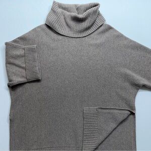 LL Bean Merino Wool Blend Cowl Neck Sweater Womens Size XS-S Oversized Brown